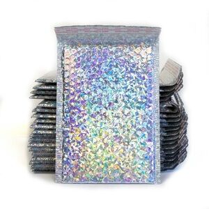 20 Holographic iridescent bubble mailers shipping supplies sparkly padded mailer
